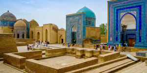 Shah-I-Zinda memorial complex,necropolis in Samarkand,Uzbekistan. 