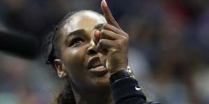 Serena Williams argues with chair umpire Carlos Ramos during the US Open final.