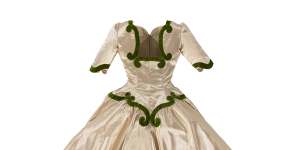 Balenciaga Infanta dress,1939,silk,cotton,metal. 160.0 cm (centre back) 33.0 cm (waist,flat). National Gallery of Victoria,Melbourne. Presented by Miss Sarah Bostock,1993.