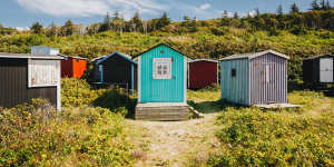 Colourful beach huts of Tisvildeleje Strand.