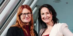 Bellette flew to Canberra last week to speak to politicians about her experience. She is pictured here with Dr Jane Tiller from Monash University. 