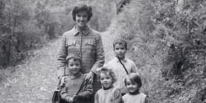 Ryan (centre) circa 1970,aged 3,with mother Marguerite,brothers Peter,5,and Alan,7,and twin sister Anny.