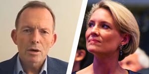 Tony Abbott and Katherine Deves.