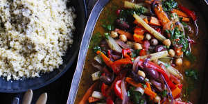 The chermoula gives this lovely stew a spicy lift and paired with cous cous makes a satisfying meal.