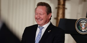 Iron ore magnate and philanthropist Andrew"Twiggy"Forrest's fortune slipped by about $US1 billion to $US4.4 billion in 2017.