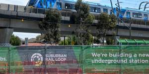 A Suburban Rail Lop construction site in Clayton.