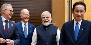 Australian Prime Minister Anthony Albanese,US President Joe Biden,Indian Prime Minister Narendra Modi and Japanese Prime Minister Fumio Kishida during their Quad summit last year.