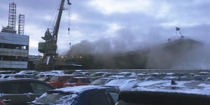 Russia's only aircraft carrier hit by fire in latest mishap