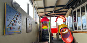 The playground adjacent to the Garden Bar bistro at the Pineapple Hotel.