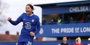 Kerr celebrates one of her three goals against Liverpool in the FA Cup last January - the day before an alleged incident for which she will stand trial next year.