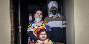 Harmeet Bedi,Sarabjeet Singh and five-year-old Beeneet Kaur say they feel like “sitting ducks”. 