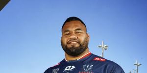 Melbourne Rebels star Taniela Tupou in his new colours.