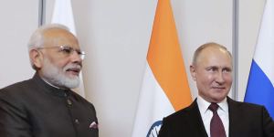 Russian President Vladimir Putin and Indian Prime Minister Narendra Modi. 