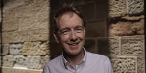 Tiernan Brady poses for a portrait before lunch at Grana in Sydney.