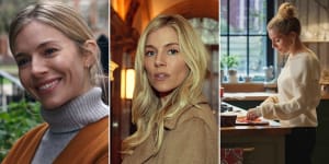 Sienna Miller as Sophie in the Netflix series Anatomy of a Scandal defines soft power dressing with rich fabrics,neutral tones and the strategic use of white.