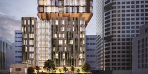 Renders of the IHG and City Tattersalls Club’s new Hotel Indigo Sydney Centre,which developers plan to open in 2025 in Sydney’s CBD.