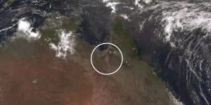 Satellite image shows new Queensland mega river caused by floods