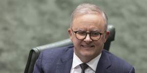 Prime Minister Anthony Albanese during Question Time at Parliament House in Canberra