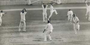 The historic tied Test finishes with a run out in Brisbane in 1960.