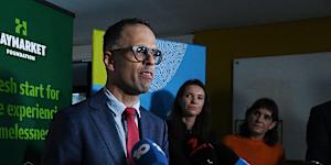 NSW Treasurer Daniel Moohkey at a press conference in Newtown on Wednesday,13 May,2026. 
