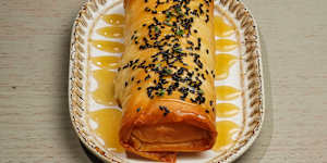 Listen out for the crackle of the filo tiropita (cheese pie).