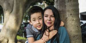 Nicole Finch and her son,Hunter,7.