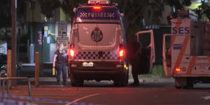 Police at the scene of the stabbing in St Albans. 