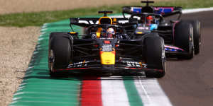 Max Verstappen en route to winning the Emilia-Romagna Grand Prix on Sunday.