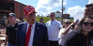 Trump tours hurricane-ravaged Georgia,attacks Biden,Harris