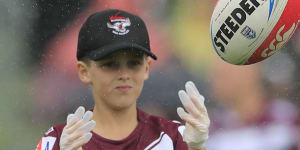 Balls were disinfected at Lottoland during the opening round clash between Manly and Melbourne due to coronavirus fears.