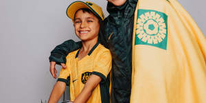 Matildas fans Spencer Brice and his brother Beau.