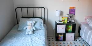 A child’s bedroom,vacant only for a few hours after the last resident transitioned out of Safe Steps’ high-security facility,Sanctuary.