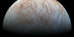 Jupiter’s moon Europa has an ocean beneath its icy surface that scientists hope to explore soon in their search for life.