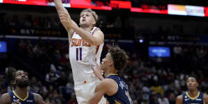 Landale in action against the New Orleans Pelicans and fellow Australian Dyson Daniels.