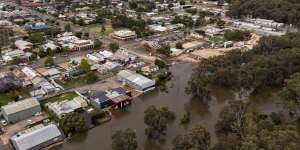 Condobolin tries to keep the water back on November 22.