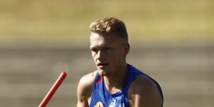 Adam Treloar during pre-season training.