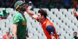 The Netherlands upset South Africa in the T20 World Cup in Adelaide last year.
