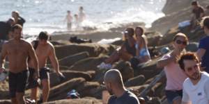 Crowds at the beach in Sydney's eastern suburbs on the weekend.