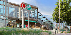 An artist’s impression of Dulwich Hill metro station.