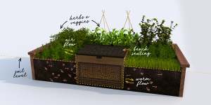 The Subpod unit is an in-ground compost system and worm farm. 