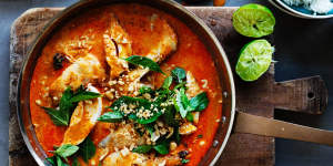Neil Perry's quick red curry of chicken will taste even better the next day because of time.