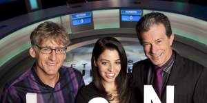 Early days:The original Letters and Numbers line-up in 2011 (from left) David Astle,Lily Serna and host Richard Morecroft.