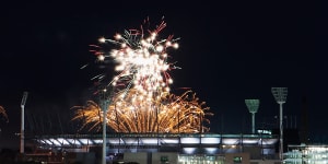 Fireworks over the MCG on New Year’s Eve in 2015. 