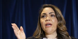 Coalition spokeswoman for Indigenous Australians Senator Jacinta Nampijinpa Price at the National Press Club on Thursday. 