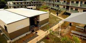 Buildings at the East Lorengau Refugee Transit Centre and West Lorengau Haus on Manus Island.