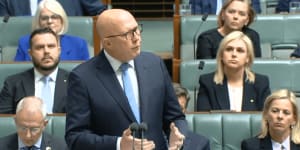 Opposition Leader Peter Dutton rejects Prime Minister Anthony Albanese's October 7 motion