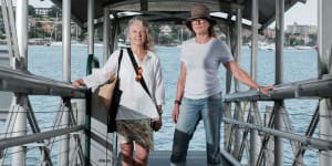 Balmain residents Sue Andrews,left,and Keryn Curtis hope the Elliott Street wharf will be reopened to ferries.