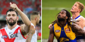 Sydney’s Paddy McCartin and West Coast ruckman Nic Naitanui both announced their retirements from the AFL on Monday.