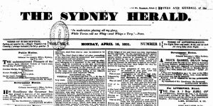 The front page of the first Herald,published on April 18,1831.