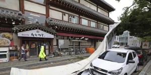 Twin typhoons batter Japan,Korean peninsula